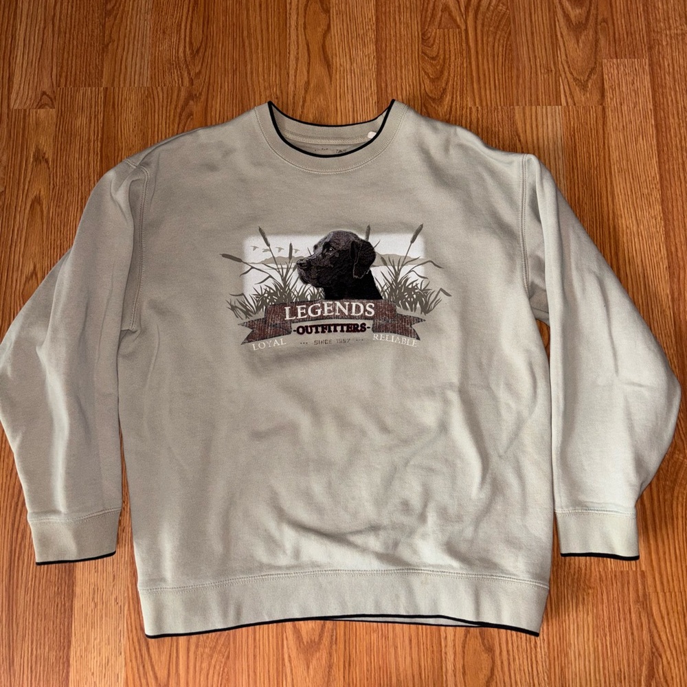 Tan and black vintage 90s crewneck sweatshirt